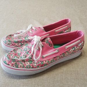 Sperry Top-Sider Floral Sequin Slip on Boat Shoes 8.5